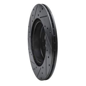 BMW Z4 Brake Rotor (1) - Rear Right - R1 Concepts - Drilled & Slotted - Black - `11-`16